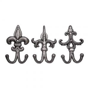 Cast Iron Metal Coat Wall Mount Animal Antique Dog Tail Hooks