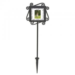 Coated Metal Angel Cat Garden Decoration Tall Stake