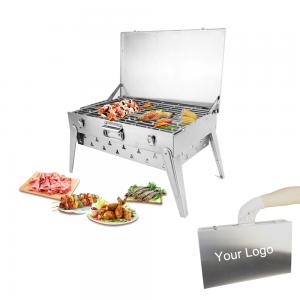 Customized Box Outdoor Camp Chef Compact Flat Foldable Stainless Steel Portable Grill