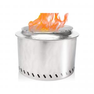 Outdoor Table Big Stainless Steel White 22 Inch Insert Wood Stove Smokeless Fire Pit With Stand Accessories