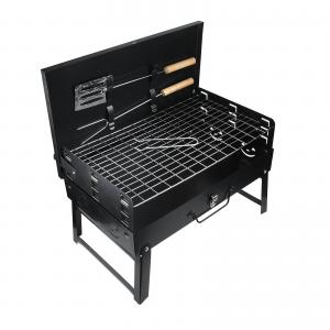 Outdoor Used Cold Rolled Steel Matt Black Folding Flat Camping Charcoal Smokeless BBQ Portable Grill