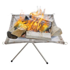 Premium Material Reusable Heavy Duty Easy Installation Portable Outdoor Mesh Metal Foldable Steel Fire Pit