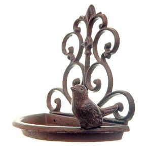 Vintage Metal Wall Mounted Rustic Wrought Iron Bird Bath